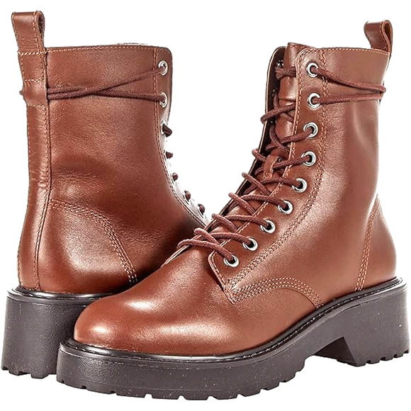 Steve Madden Shoes - Steve Madden Women's Tornado Combat Boot Brown Leather Size 10 M
